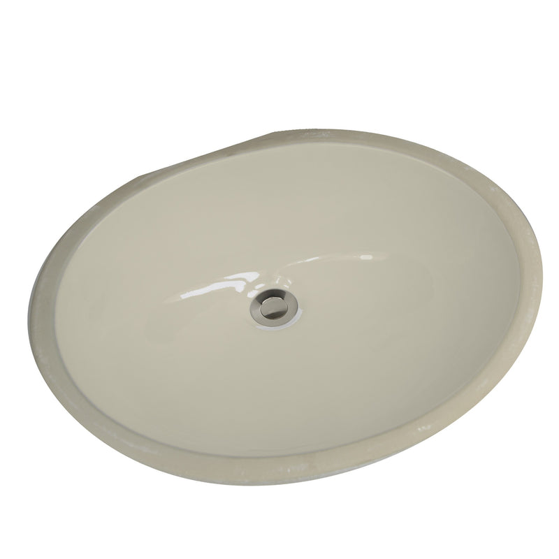 Nantucket Sinks 17 Inch X 14 Inch Undermount Ceramic Sink In Bisque UM-17x14-B-K - view 2