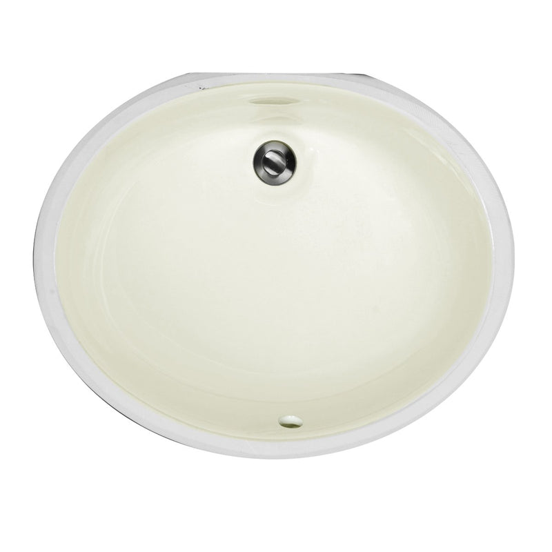 Nantucket Sinks 17 Inch X 14 Inch Undermount Ceramic Sink In Bisque UM-17x14-B-K