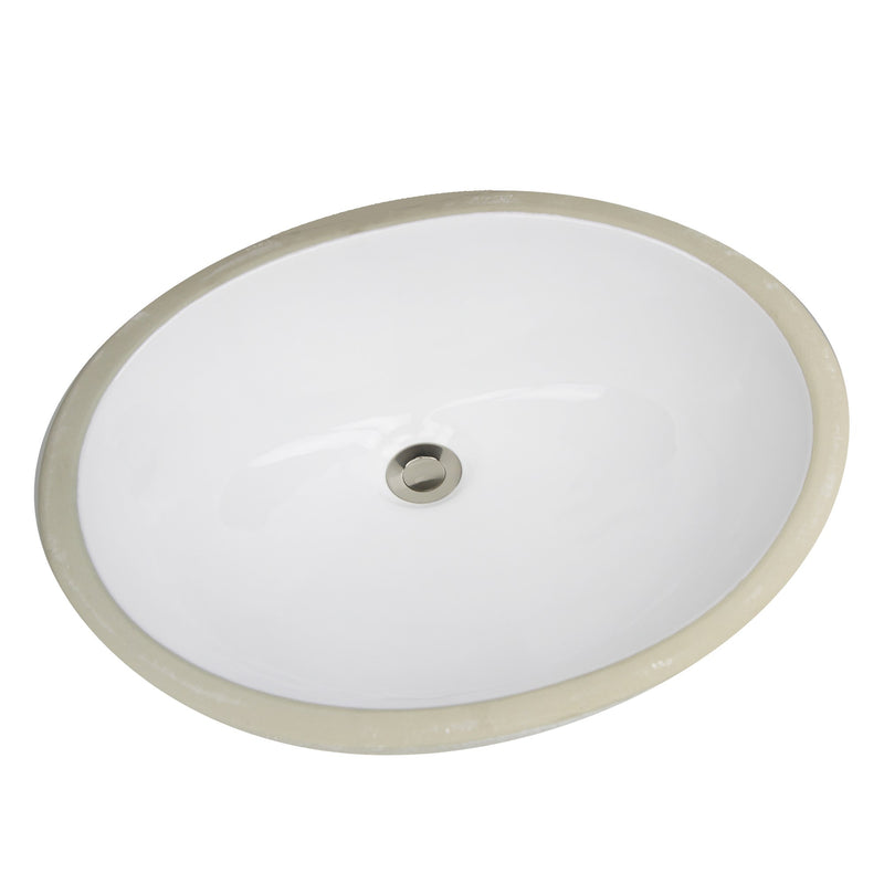 Nantucket Sinks 17 Inch X 14 Inch Undermount Ceramic Sink In White UM-17x14-W-K - view 2