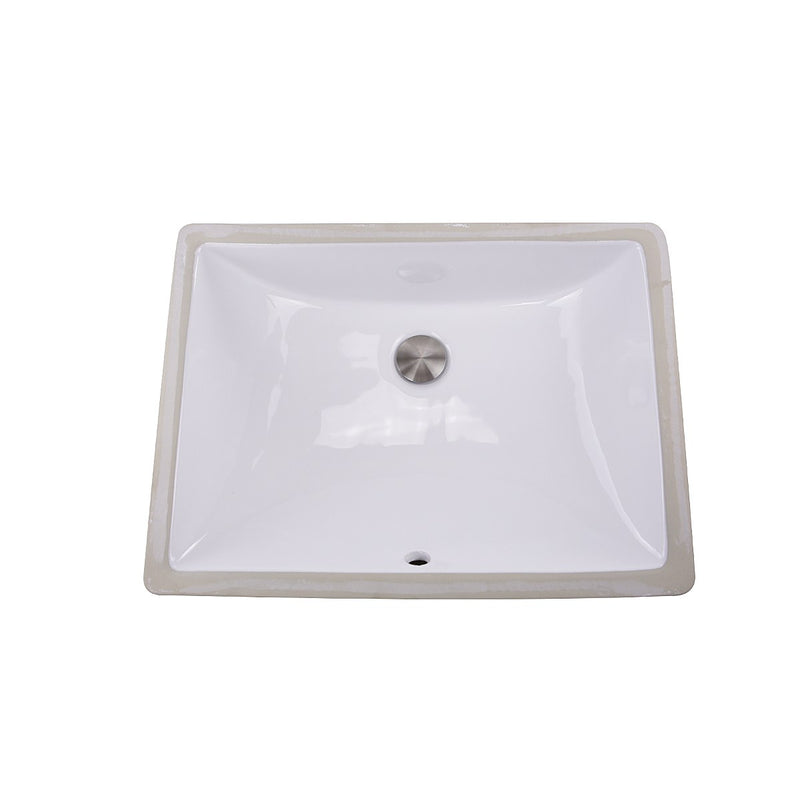 Nantucket Sinks 18 Inch x 13 Inch Undermount Ceramic Sink In White UM-18x13-W