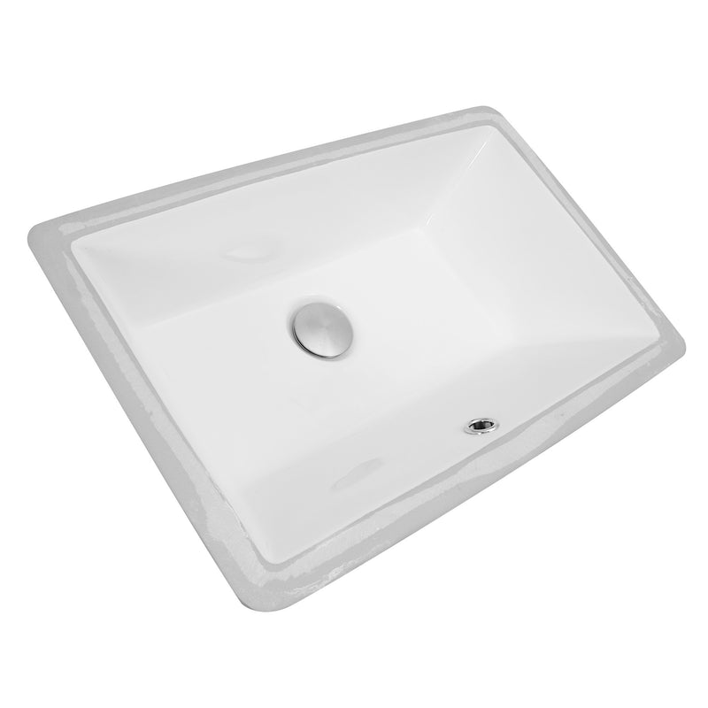 Nantucket Sinks 19 Inch X 11 Inch Undermount Ceramic Sink In White UM-19x11-W - view 2