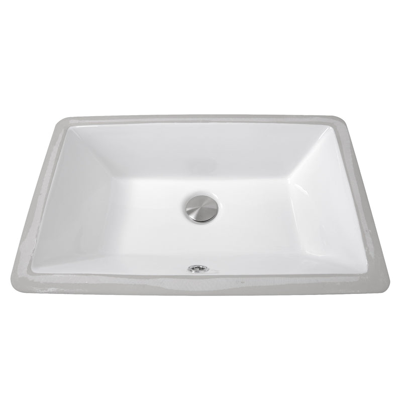 Nantucket Sinks 19 Inch X 11 Inch Undermount Ceramic Sink In White UM-19x11-W - view 3