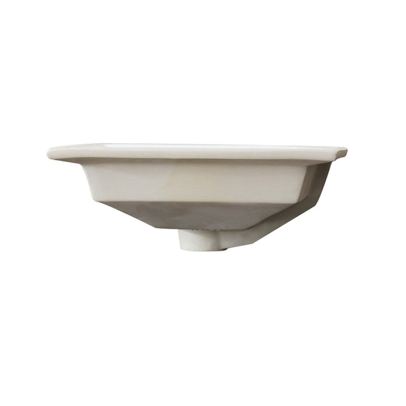 Nantucket Sinks 19.75 Inch Rectangular Arched Front Undermount Ceramic Vanity Sink UM-2016C-W in White - view 2