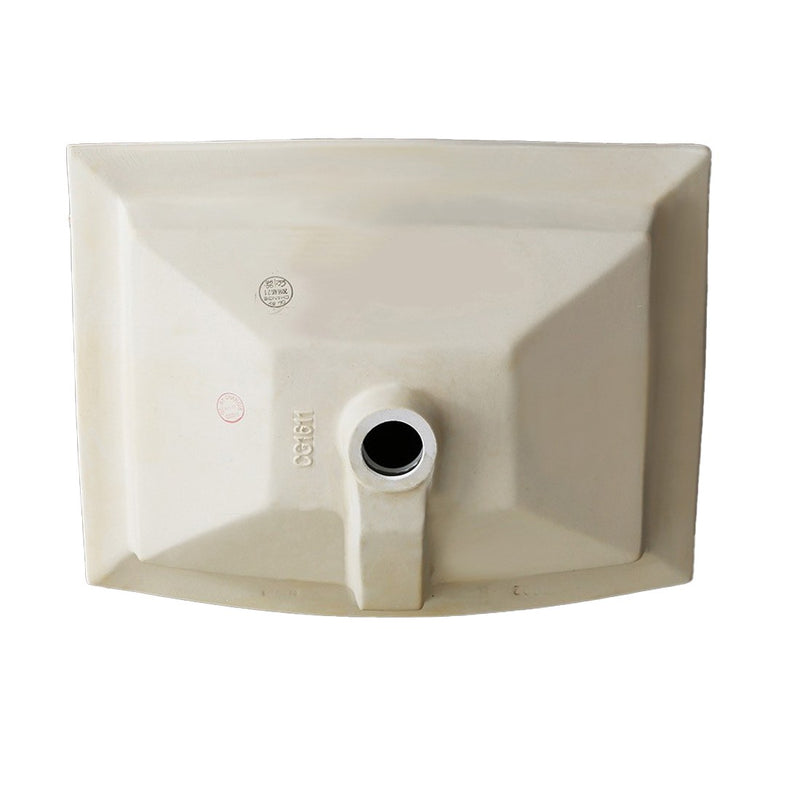 Nantucket Sinks 19.75 Inch Rectangular Arched Front Undermount Ceramic Vanity Sink UM-2016C-W in White - view 3