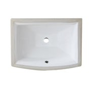 Nantucket Sinks 19.75 Inch Rectangular Arched Front Undermount Ceramic Vanity Sink UM-2016C-W in White