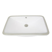 Nantucket Sinks 23.5 Inch Rectangular Undermount Ceramic Vanity Sink UM-2112-W in White - view 2
