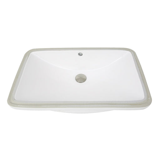 Nantucket Sinks 23.5 Inch Rectangular Undermount Ceramic Vanity Sink UM-2112-W in White - view 2