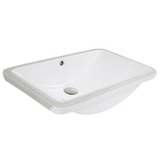 Nantucket Sinks 23.5 Inch Rectangular Undermount Ceramic Vanity Sink UM-2112-W in White - view 3