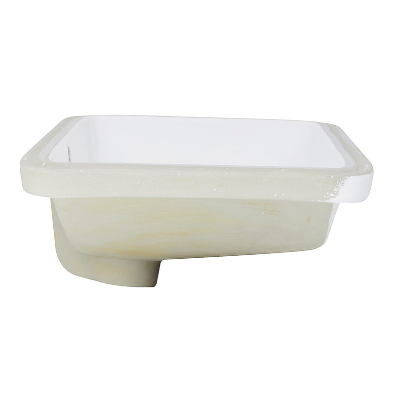 Nantucket Sinks 23.5 Inch Rectangular Undermount Ceramic Vanity Sink UM-2112-W in White - view 4