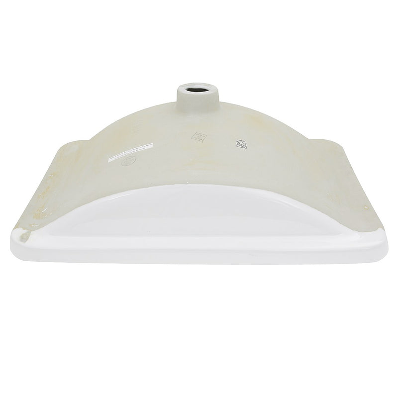 Nantucket Sinks 23.5 Inch Rectangular Undermount Ceramic Vanity Sink UM-2112-W in White - view 5
