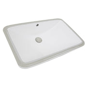 Nantucket Sinks 23.5 Inch Rectangular Undermount Ceramic Vanity Sink UM-2112-W in White