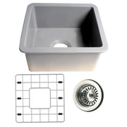 Nantucket Sinks 18-Inch Undermount Fireclay Kitchen Sink - Matte Grey Wellfleet-1818GR - view 3