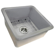 Nantucket Sinks 18-Inch Undermount Fireclay Kitchen Sink - Matte Grey Wellfleet-1818GR