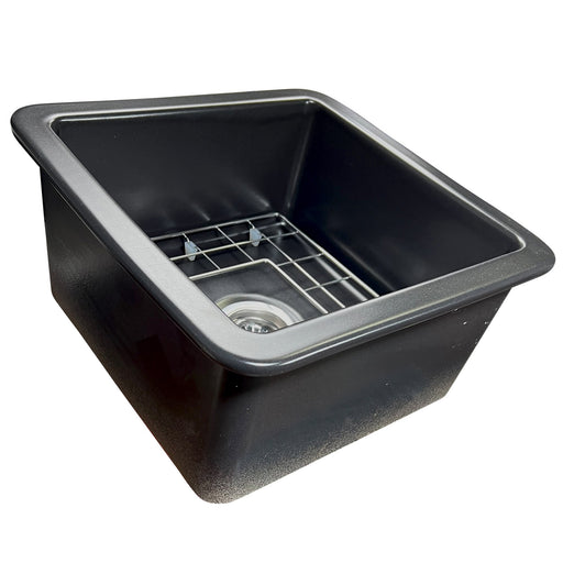 Nantucket Sinks 18-Inch Undermount Fireclay Kitchen Sink - Matte Black Wellfleet-1818MB - view 2