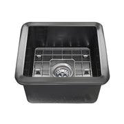 Nantucket Sinks 18-Inch Undermount Fireclay Kitchen Sink - Matte Black Wellfleet-1818MB - view 4