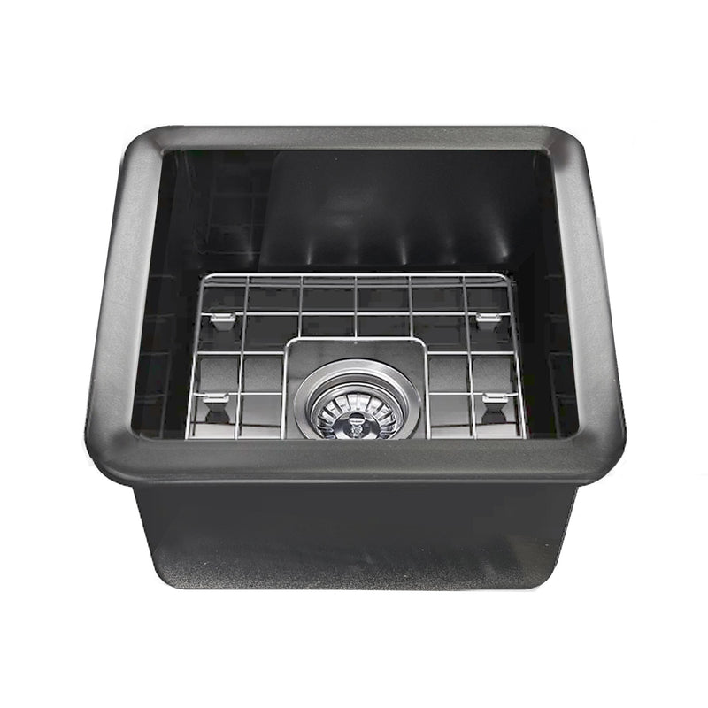 Nantucket Sinks 18-Inch Undermount Fireclay Kitchen Sink - Matte Black Wellfleet-1818MB - view 4