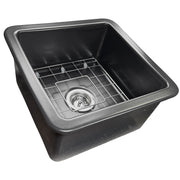 Nantucket Sinks 18-Inch Undermount Fireclay Kitchen Sink - Matte Black Wellfleet-1818MB