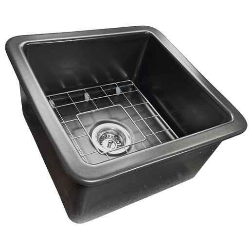 Nantucket Sinks 18-Inch Undermount Fireclay Kitchen Sink - Matte Black Wellfleet-1818MB