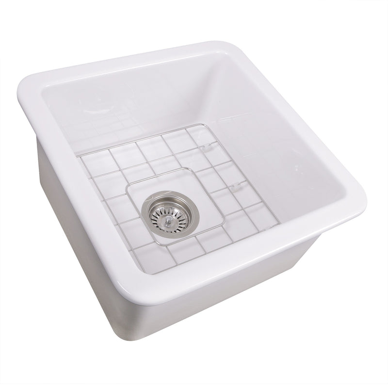 Nantucket Sinks 18-Inch Undermount Fireclay Kitchen Sink - White Wellfleet-1818W - view 4