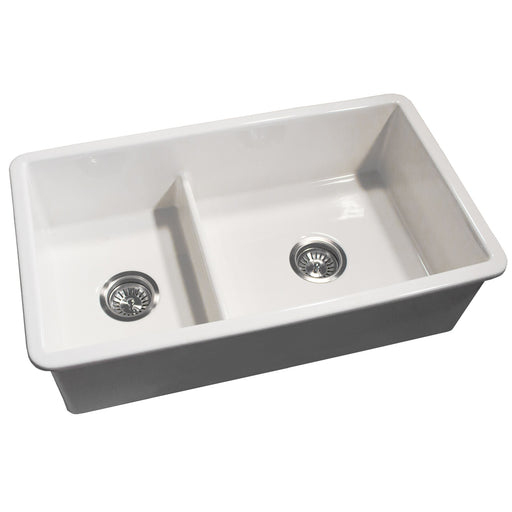 Nantucket Sinks 60/40 Dualmount Fireclay Sink Wellfleet-31OSW - view 2