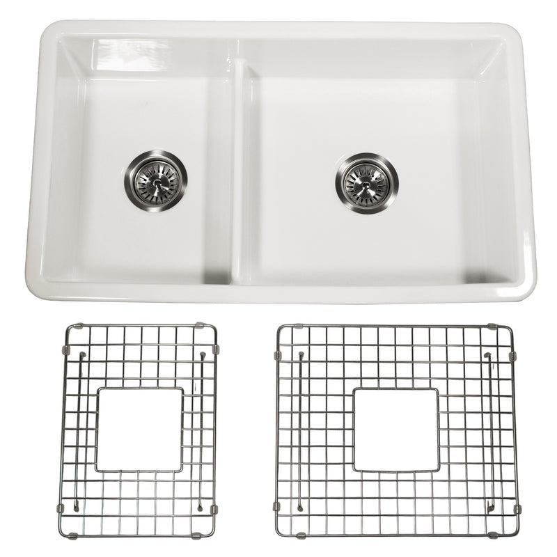 Nantucket Sinks 60/40 Dualmount Fireclay Sink Wellfleet-31OSW - view 3