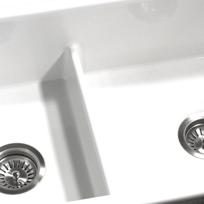 Nantucket Sinks 60/40 Dualmount Fireclay Sink Wellfleet-31OSW - view 4