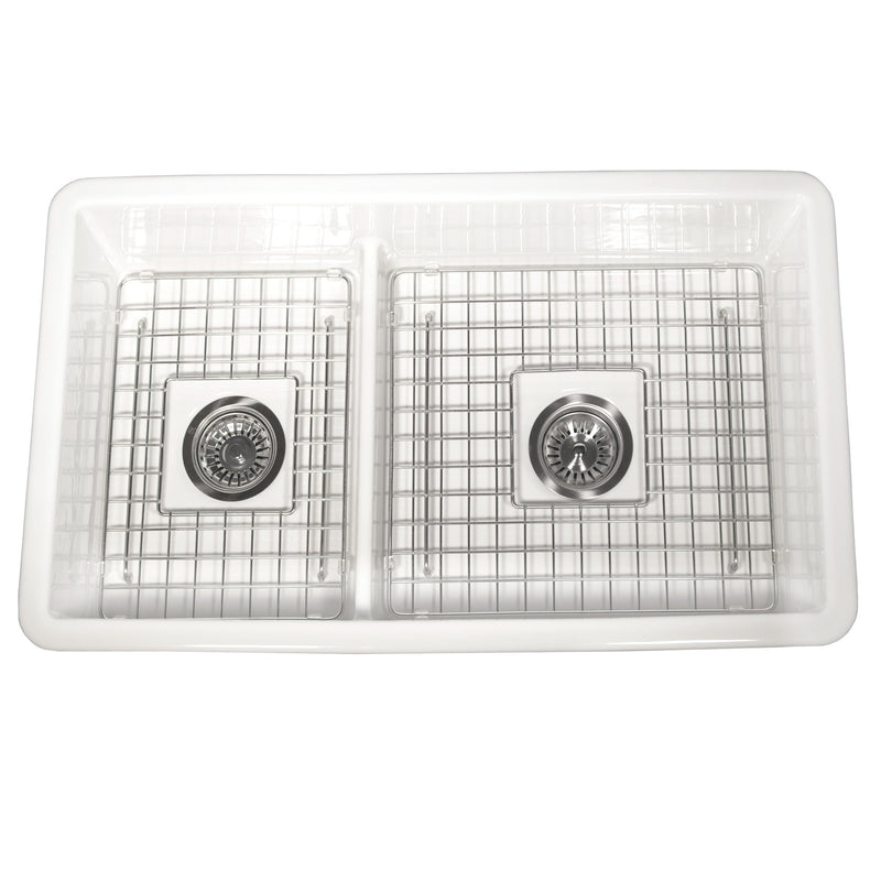 Nantucket Sinks 60/40 Dualmount Fireclay Sink Wellfleet-31OSW