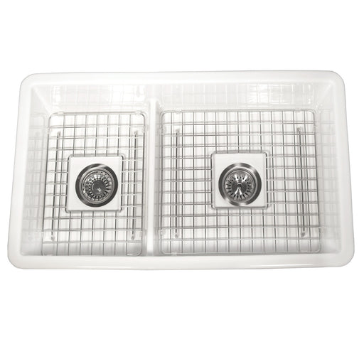 Nantucket Sinks 60/40 Dualmount Fireclay Sink Wellfleet-31OSW