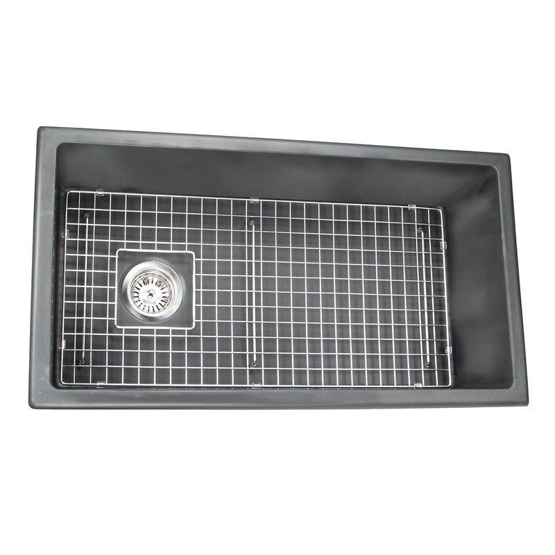 Nantucket Sinks 34-Inch Fireclay Kitchen Sink - Concrete Grey Wellfleet-3419Concrete - view 2