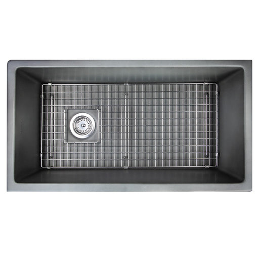 Nantucket Sinks 34-Inch Fireclay Kitchen Sink - Concrete Grey Wellfleet-3419Concrete
