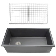 Nantucket Sinks 34-Inch Fireclay Kitchen Sink - Matte Black Wellfleet-3419MatteBlack - view 2