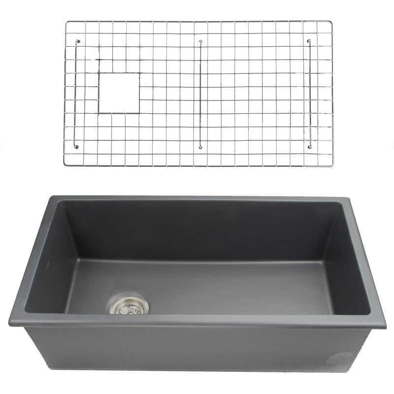 Nantucket Sinks 34-Inch Fireclay Kitchen Sink - Matte Black Wellfleet-3419MatteBlack - view 2