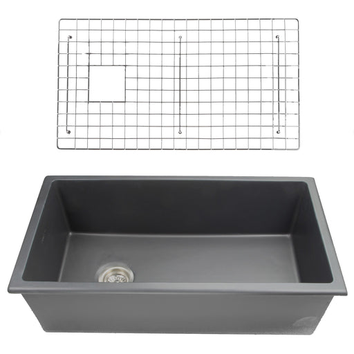 Nantucket Sinks 34-Inch Fireclay Kitchen Sink - Matte Black Wellfleet-3419MatteBlack - view 2