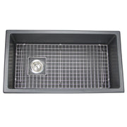 Nantucket Sinks 34-Inch Fireclay Kitchen Sink - Matte Black Wellfleet-3419MatteBlack - view 3