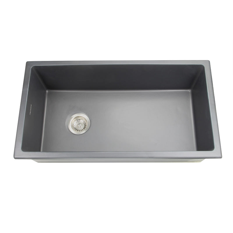 Nantucket Sinks 34-Inch Fireclay Kitchen Sink - Matte Black Wellfleet-3419MatteBlack - view 5