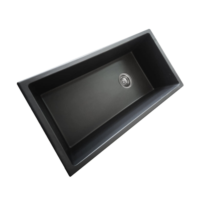 Nantucket Sinks 34-Inch Fireclay Kitchen Sink - Matte Black Wellfleet-3419MatteBlack - view 6