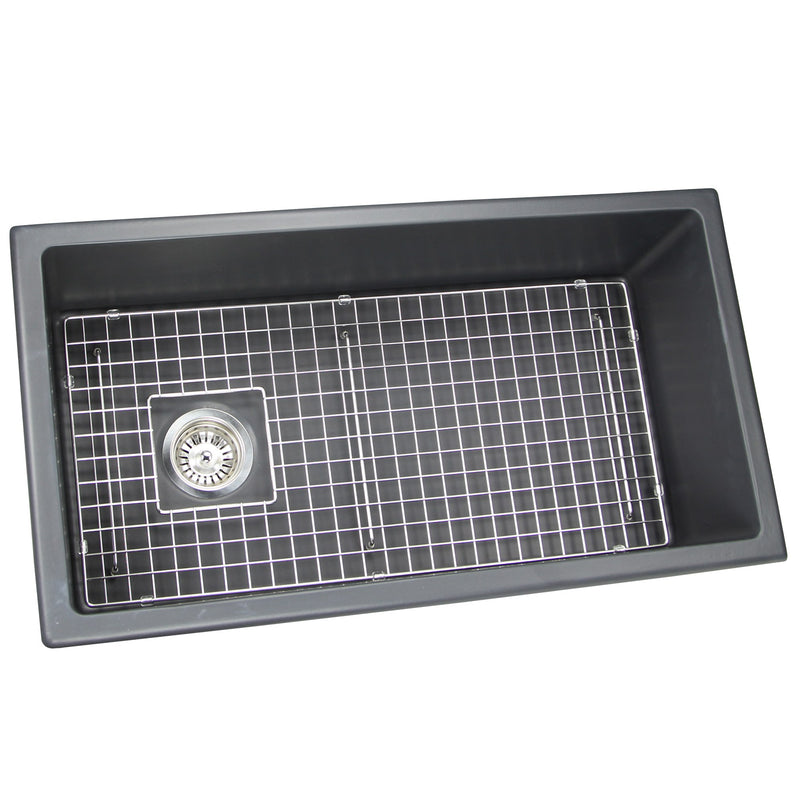Nantucket Sinks 34-Inch Fireclay Kitchen Sink - Matte Black Wellfleet-3419MatteBlack
