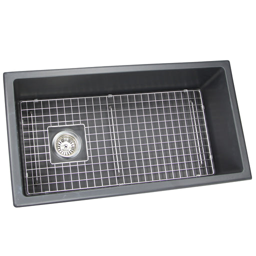 Nantucket Sinks 34-Inch Fireclay Kitchen Sink - Matte Black Wellfleet-3419MatteBlack