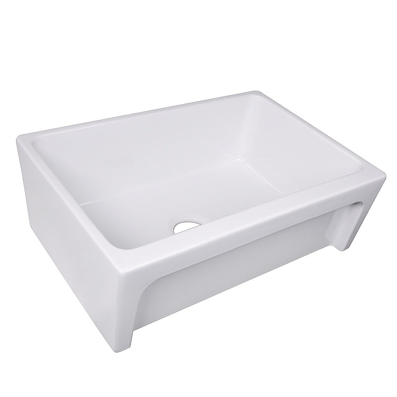 Nantucket Sinks 30 Inch Reversible Italian Fireclay Sink "Waquoit" WH3018FCL