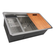 Nantucket Sinks ZR-PS-3018-16 - 30 Inch Pro Series Large Rectangle Single Bowl Undermount Stainless Steel Kitchen Sink, With Included Grid, Colander And Cutting Board - view 2