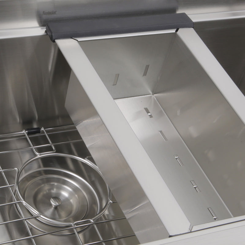 Nantucket Sinks ZR-PS-3018-16 - 30 Inch Pro Series Large Rectangle Single Bowl Undermount Stainless Steel Kitchen Sink, With Included Grid, Colander And Cutting Board - view 3