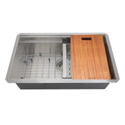 Nantucket Sinks ZR-PS-3018-16 - 30 Inch Pro Series Large Rectangle Single Bowl Undermount Stainless Steel Kitchen Sink, With Included Grid, Colander And Cutting Board - view 4