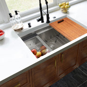 Nantucket Sinks ZR-PS-3018-16 - 30 Inch Pro Series Large Rectangle Single Bowl Undermount Stainless Steel Kitchen Sink, With Included Grid, Colander And Cutting Board - view 6