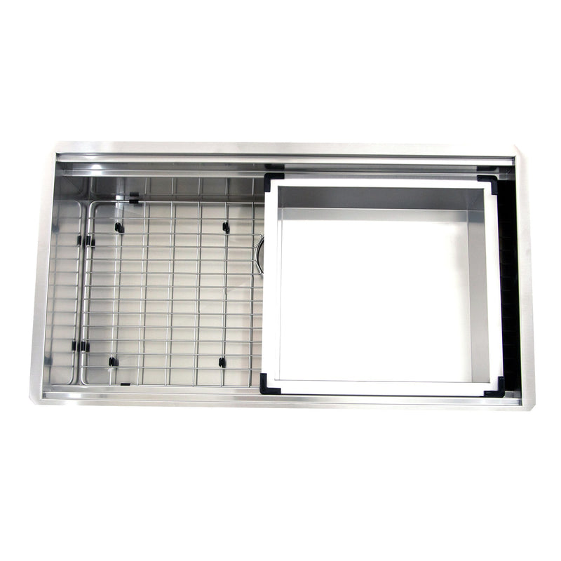Nantucket Sinks ZR-PS-3620-16 - 36 Inch Pro Series Large Prep Station Single Bowl Undermount Stainless Steel Kitchen Sink with Compatible Accessories - view 4