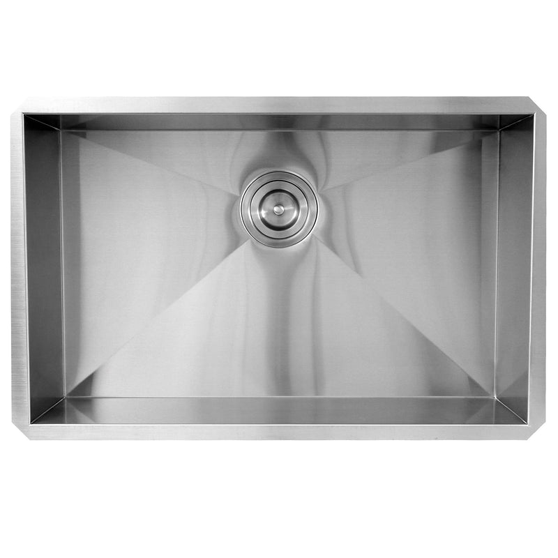 Nantucket Sinks ZR2818-16 - 28 Inch Pro Series Large Rectangle Single Bowl Undermount Zero Radius Stainless Steel Kitchen Sink - view 5