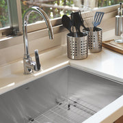 Nantucket Sinks ZR2818-16 - 28 Inch Pro Series Large Rectangle Single Bowl Undermount Zero Radius Stainless Steel Kitchen Sink - view 6
