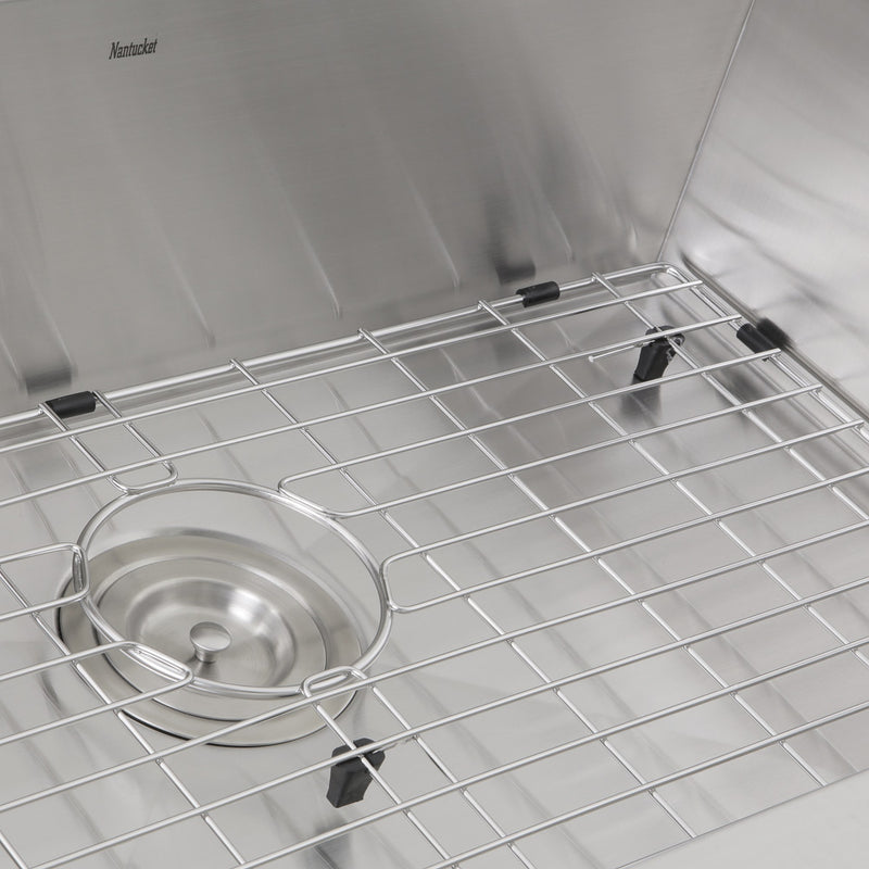 Nantucket Sinks ZR2818-8-16 - 28 Inch Pro Series Large Rectangle Single Bowl Undermount Zero Radius Stainless Steel Kitchen Sink, 8 Inch Deep - view 3
