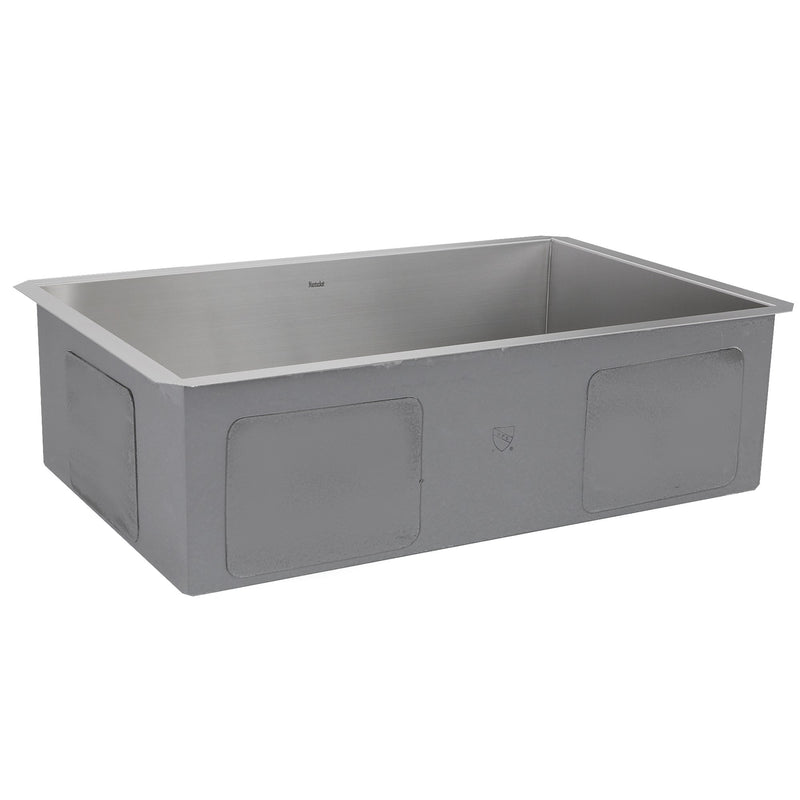 Nantucket Sinks ZR2818-8-16 - 28 Inch Pro Series Large Rectangle Single Bowl Undermount Zero Radius Stainless Steel Kitchen Sink, 8 Inch Deep - view 4