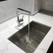 Nantucket Sinks ZR2818-8-16 - 28 Inch Pro Series Large Rectangle Single Bowl Undermount Zero Radius Stainless Steel Kitchen Sink, 8 Inch Deep - view 6