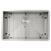 Nantucket Sinks ZR2818-8-16 - 28 Inch Pro Series Large Rectangle Single Bowl Undermount Zero Radius Stainless Steel Kitchen Sink, 8 Inch Deep